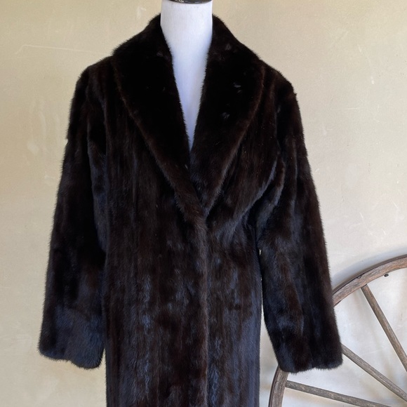 RALPH LAUREN by THE TEPPER COLLECTION NEW YORK Vtg Mahogany Mink Long Coat Nice! - Picture 13 of 14